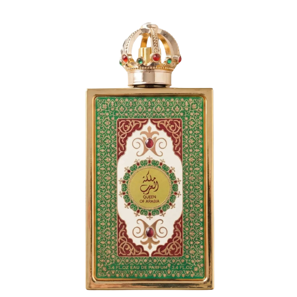 Frasco verde ornamentado de perfume árabe